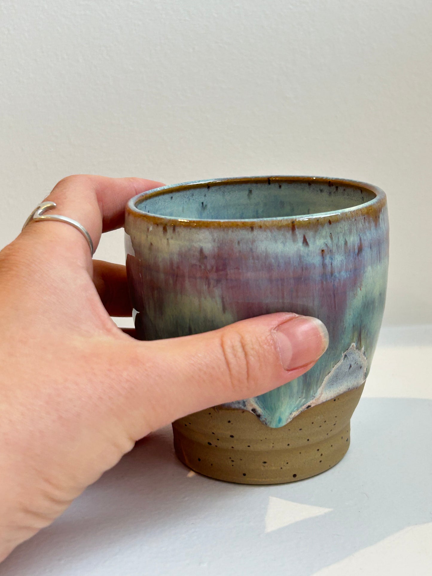 Sea Green Lilac Dimple Cup