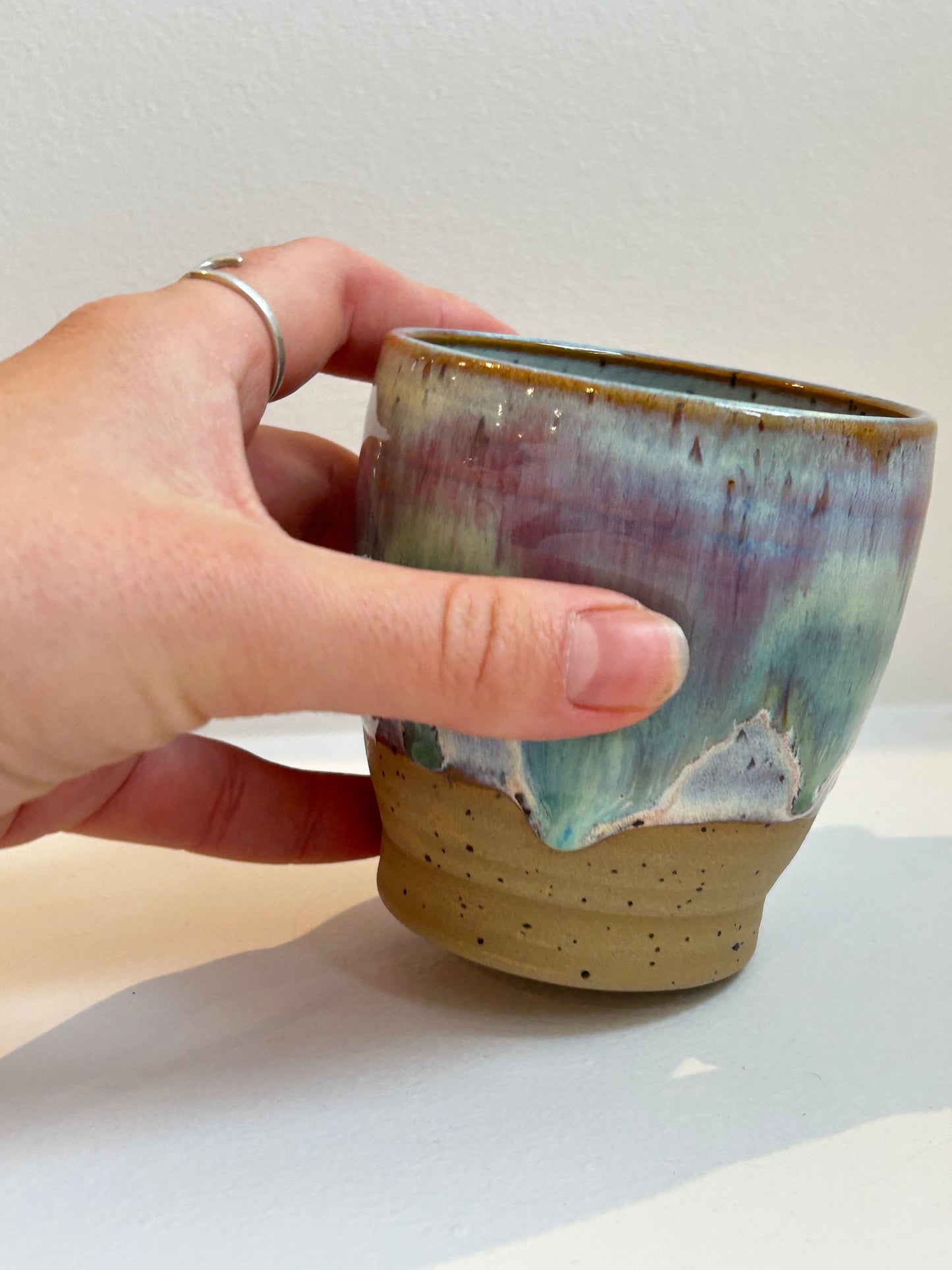 Sea Green Lilac Dimple Cup