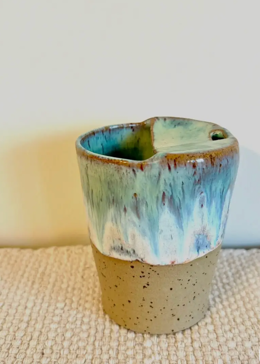 MADE TO ORDER : Sea Green Handmade Travel Cup