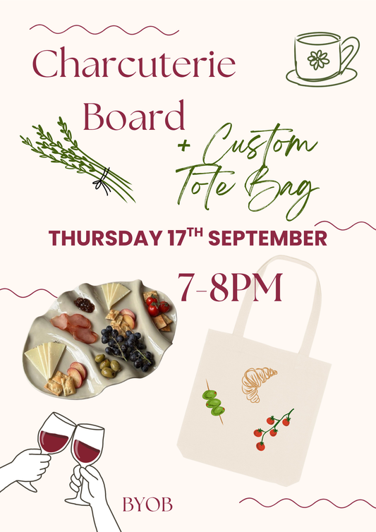 The Ultimate Craft Night: Ceramic Charcuterie Boards & Custom Totes