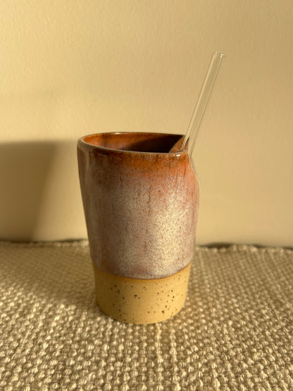 MADE TO ORDER : Pink Speckle Straw Cup