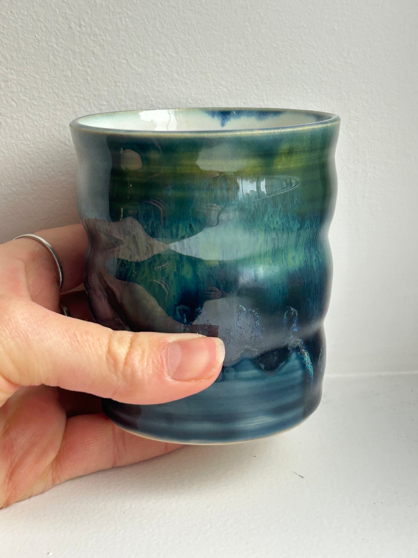 Teal Wave Wiggle Cup