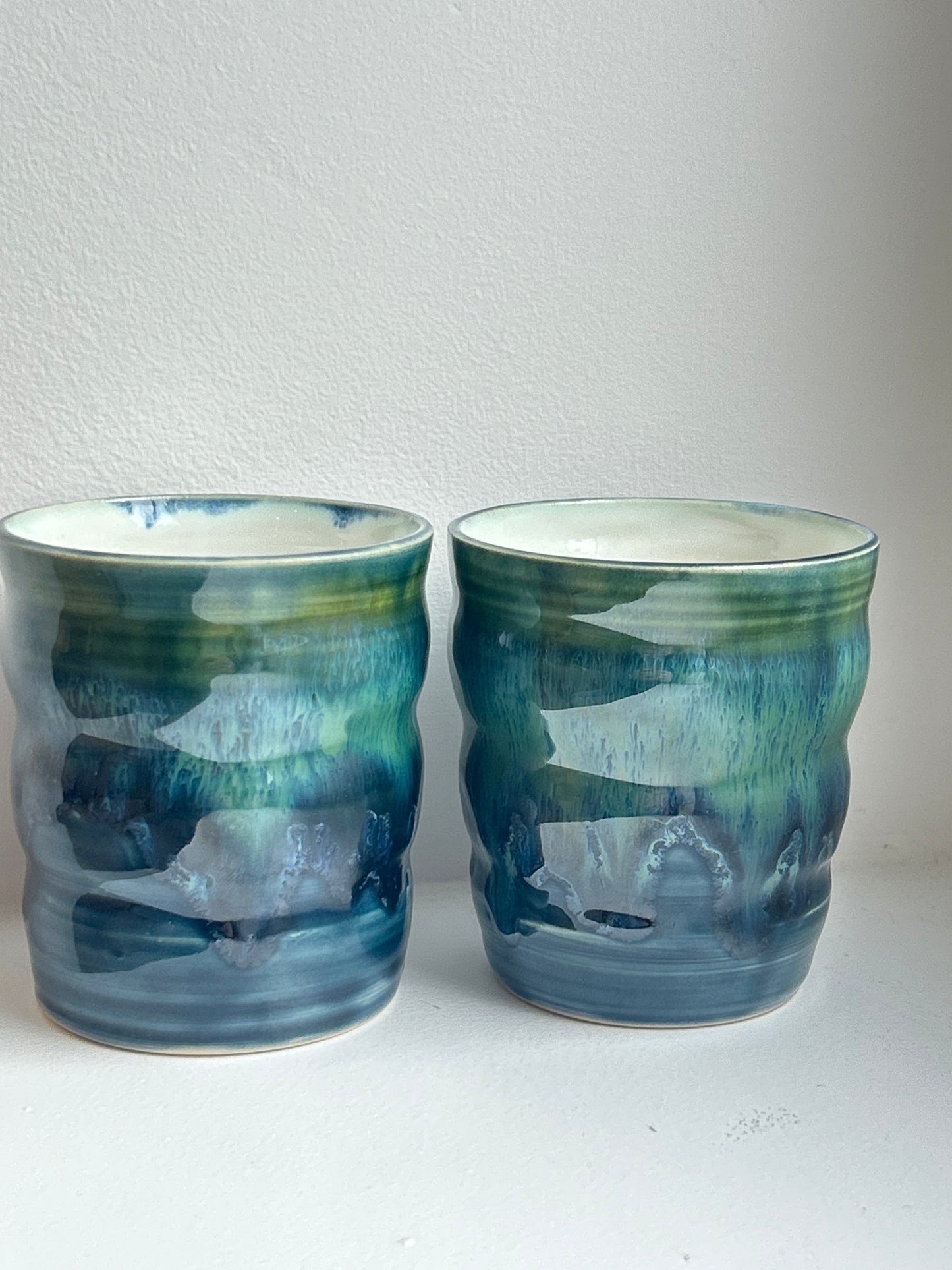 Teal Wave Wiggle Cup