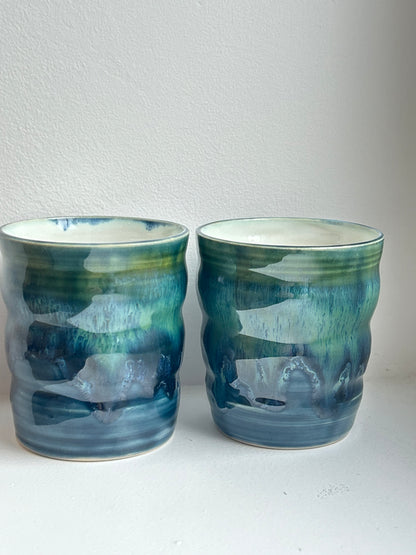 Teal Wave Wiggle Cup