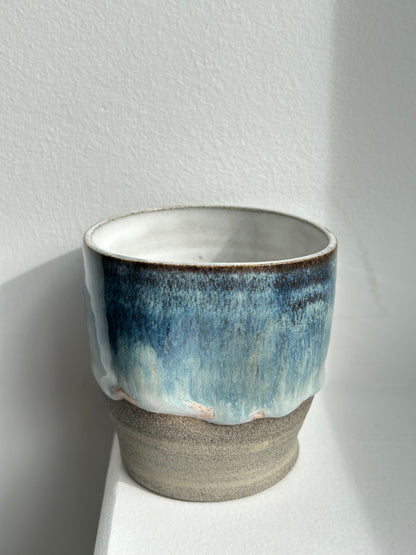 Blue Ocean Waves Grey Dimple Cup
