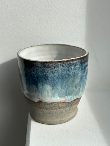 Blue Ocean Waves Grey Dimple Cup