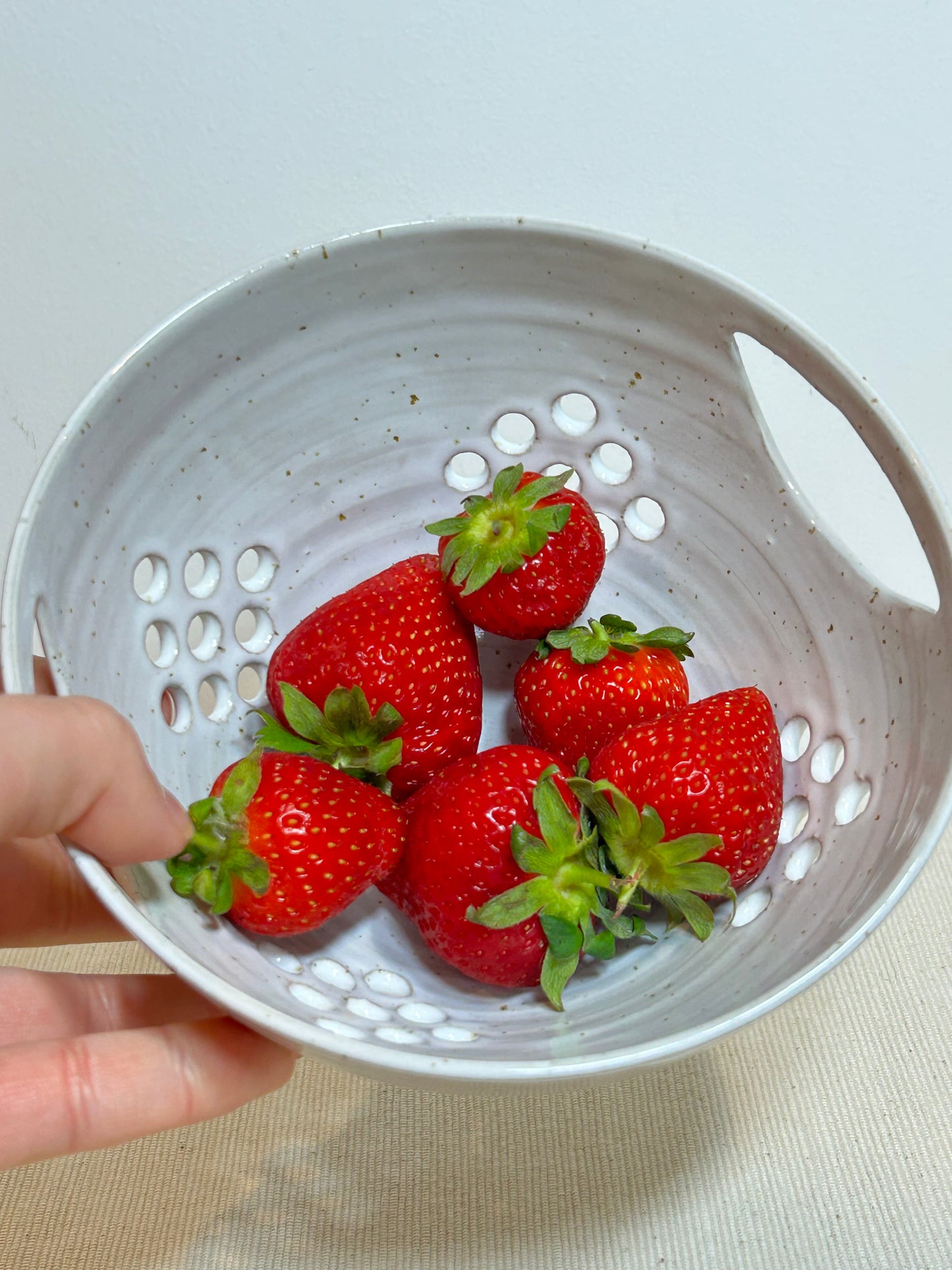 Speckled White Colander