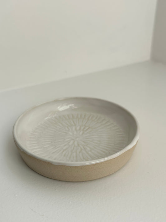 White Handmade Ceramic Soap Dish