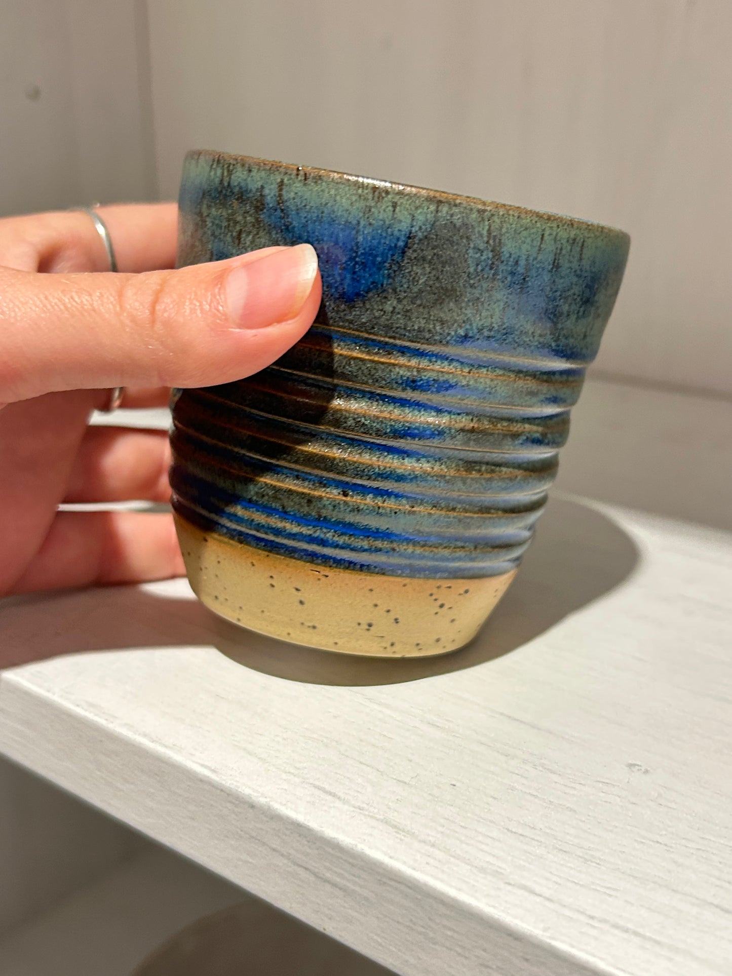 Aegean Blue Carved Tumbler