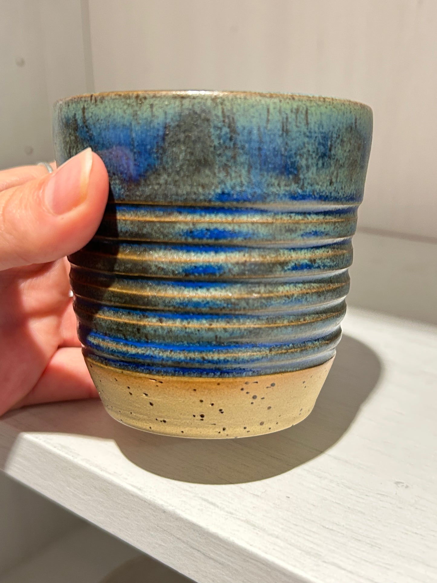Aegean Blue Carved Tumbler