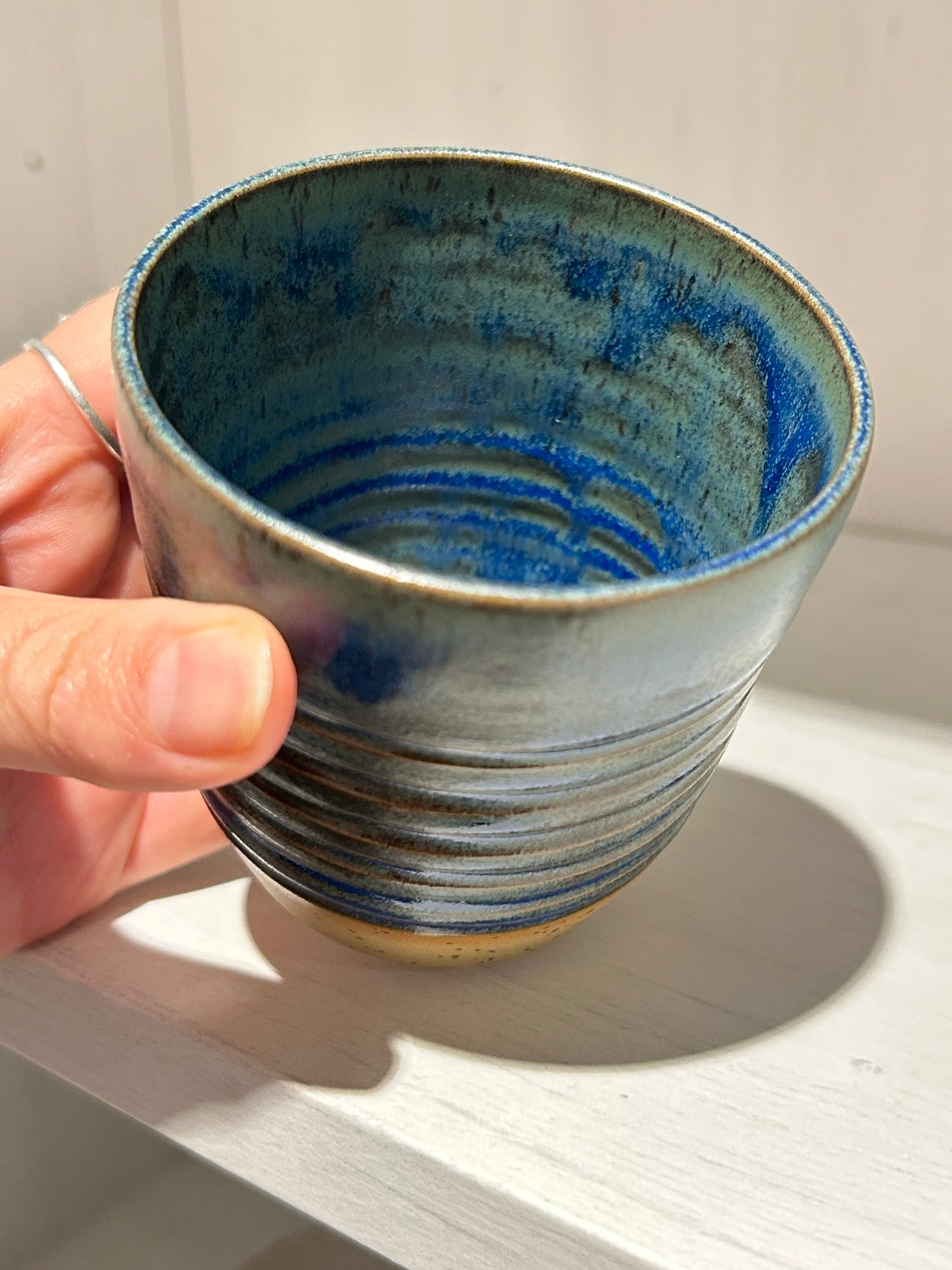 Aegean Blue Carved Tumbler