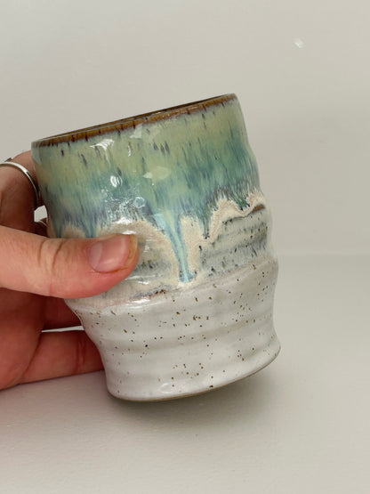 Sea Green Ceramic Wiggle Cup Tall