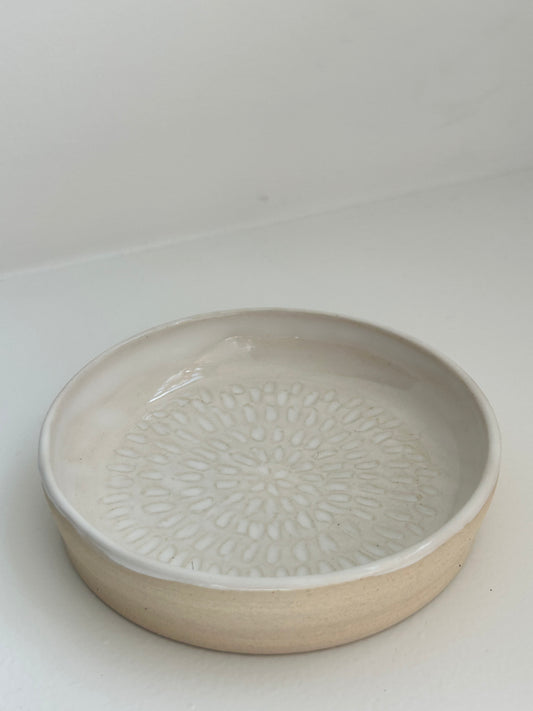White Handmade Ceramic Soap Dish