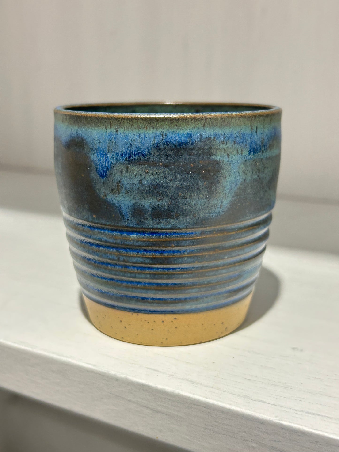 Aegean Blue Carved Tumbler (Rounded)