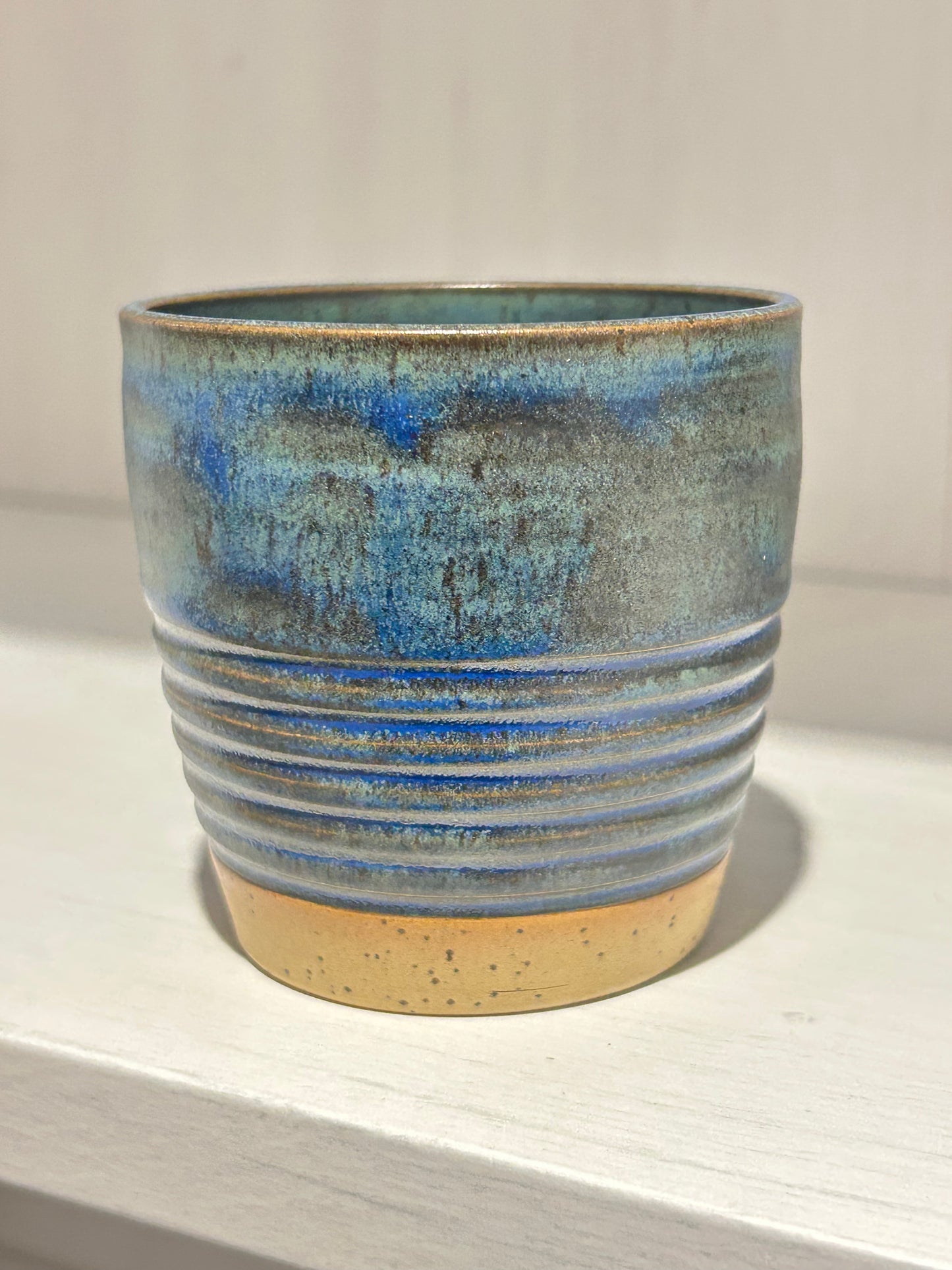 Aegean Blue Carved Tumbler (Rounded)