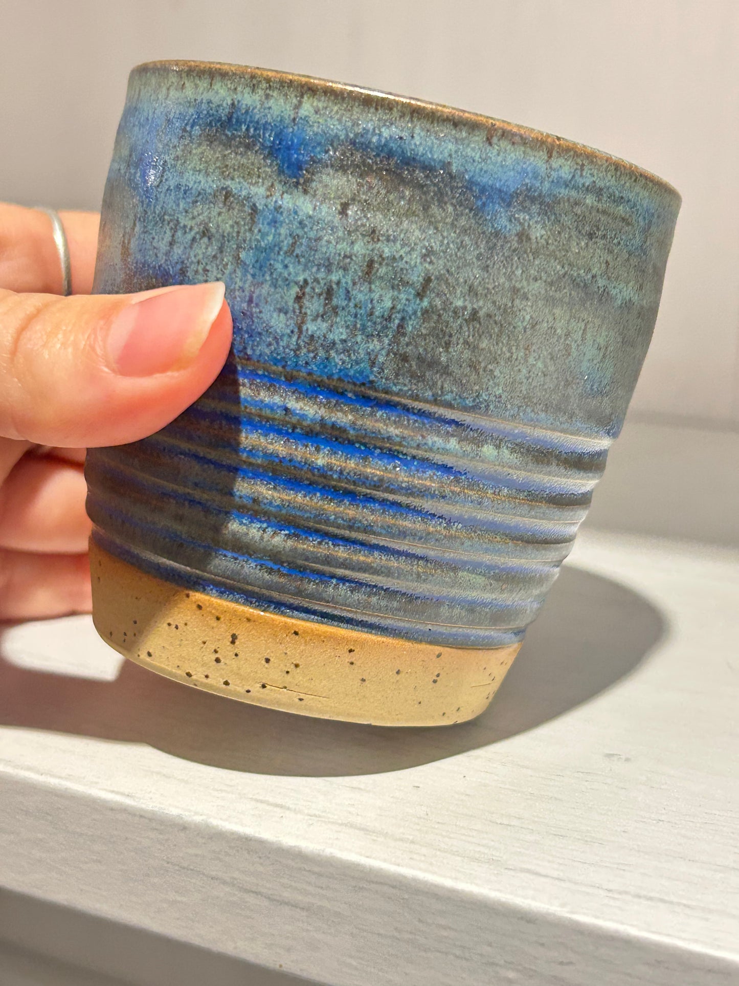 Aegean Blue Carved Tumbler (Rounded)