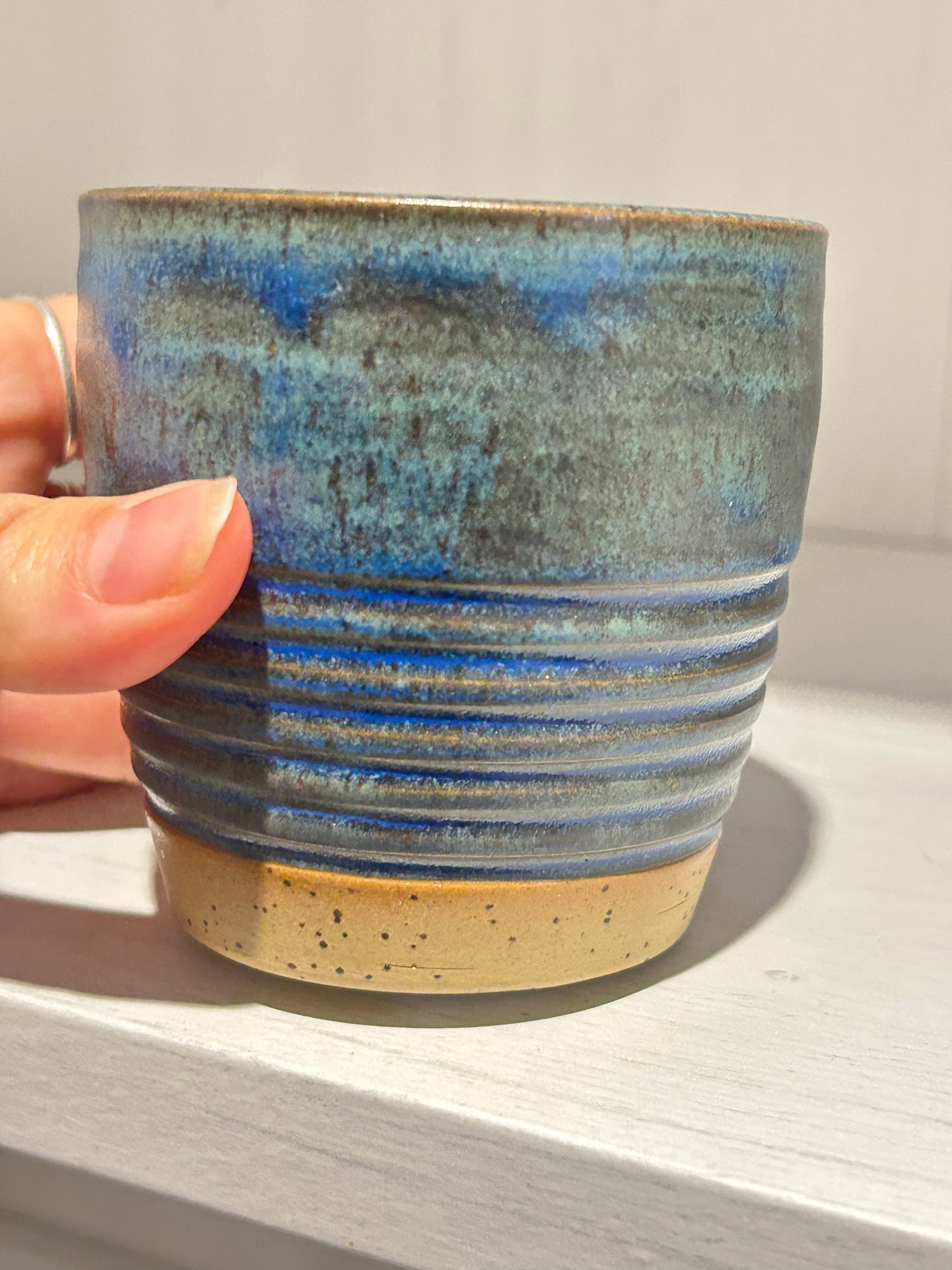 Aegean Blue Carved Tumbler (Rounded)