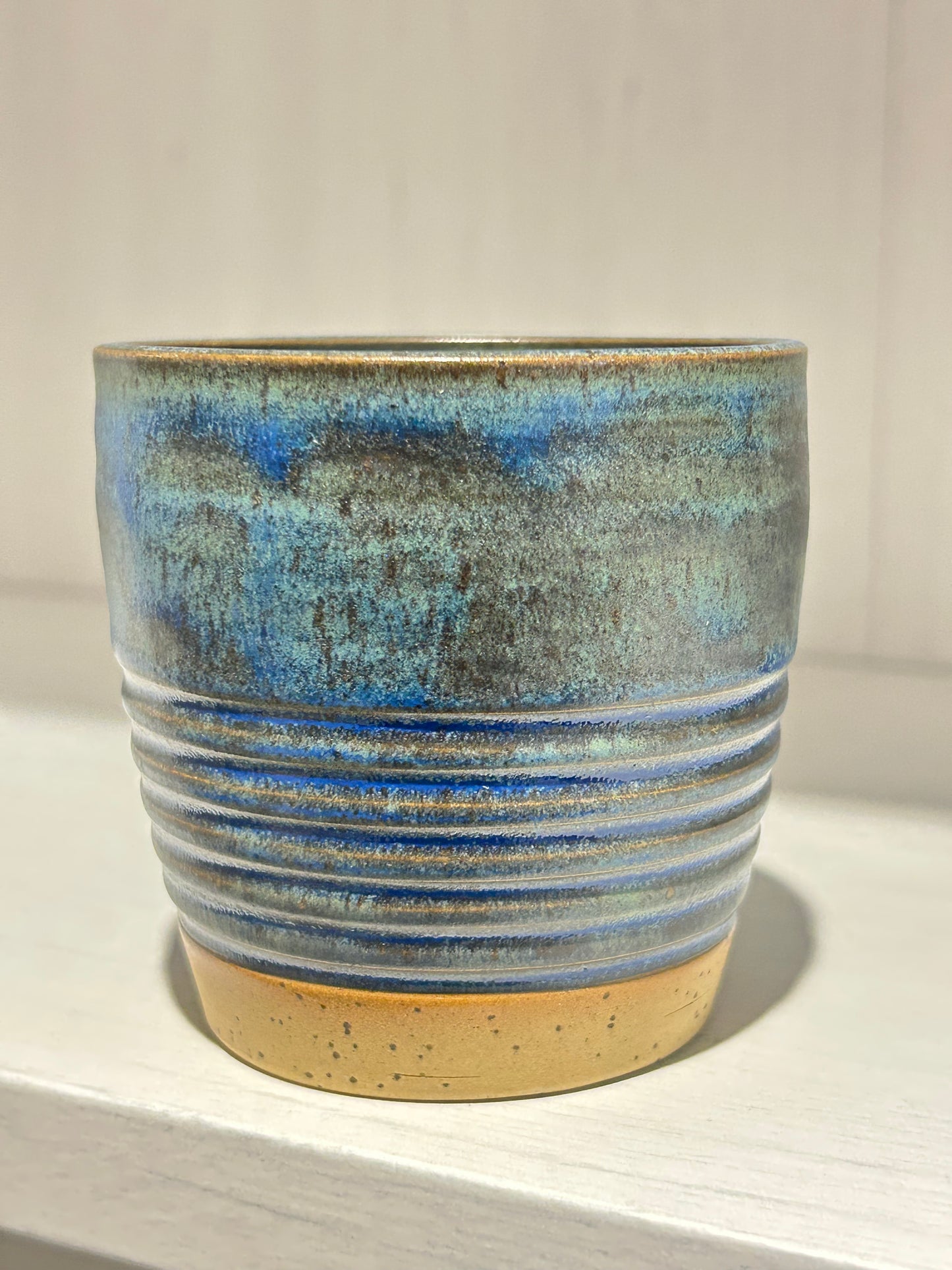 Aegean Blue Carved Tumbler (Rounded)