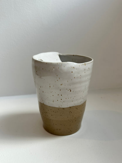 Speckled White Travel Cup