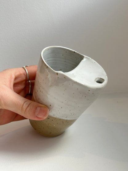 Speckled White Travel Cup