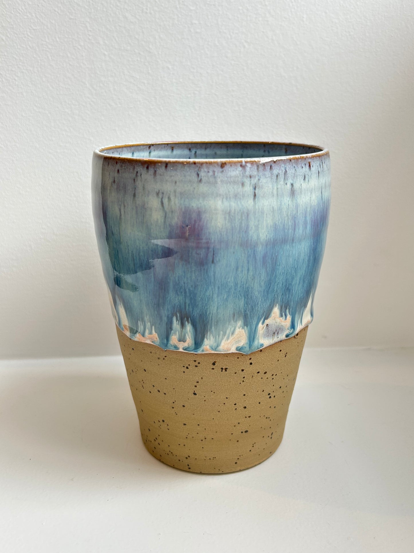 Speckled Pastel Purple Vase / Utensil Holder