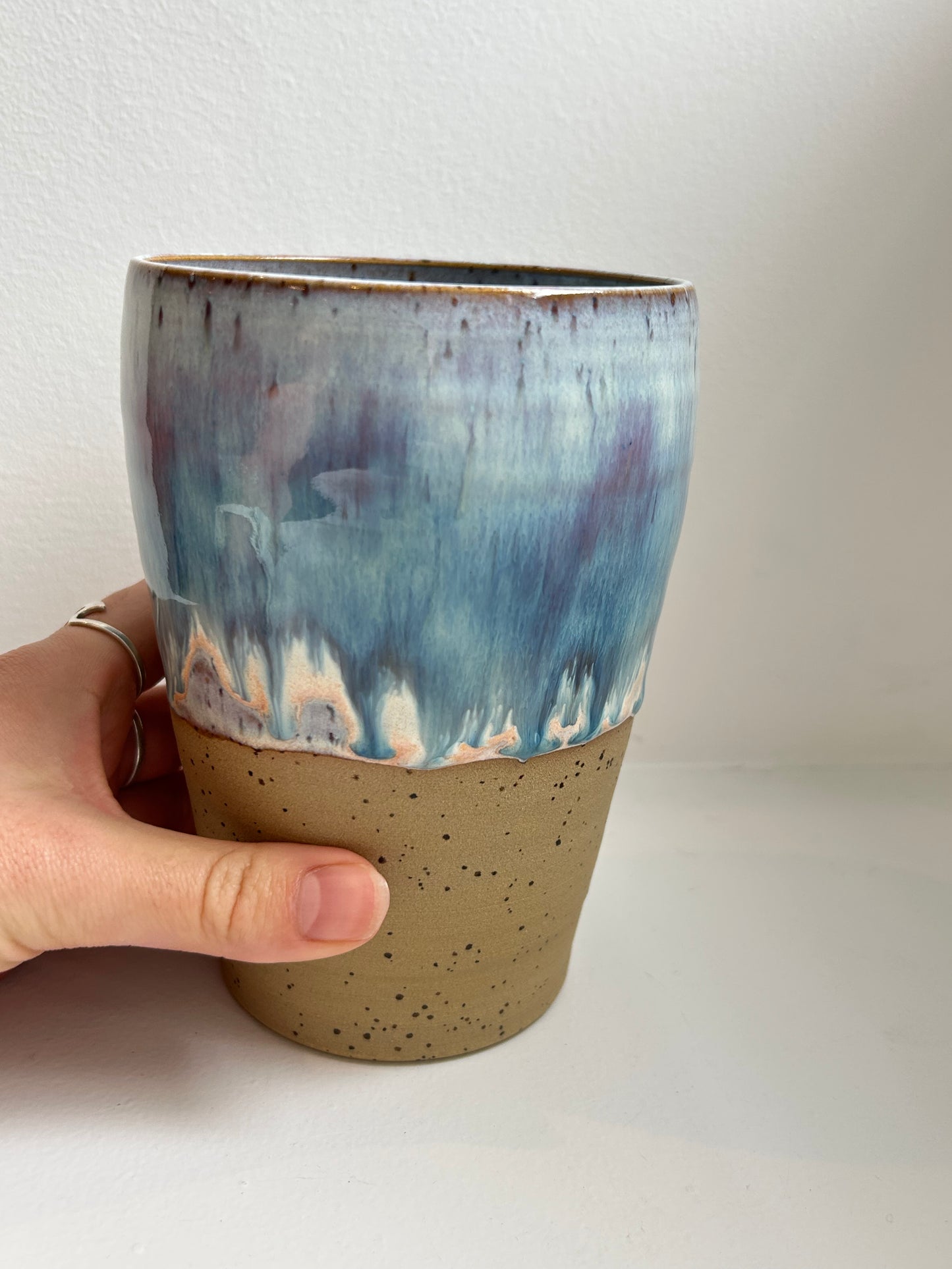 Speckled Pastel Purple Vase / Utensil Holder