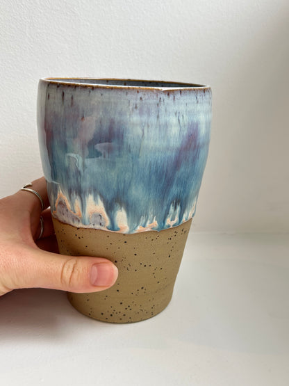 Speckled Pastel Purple Vase / Utensil Holder