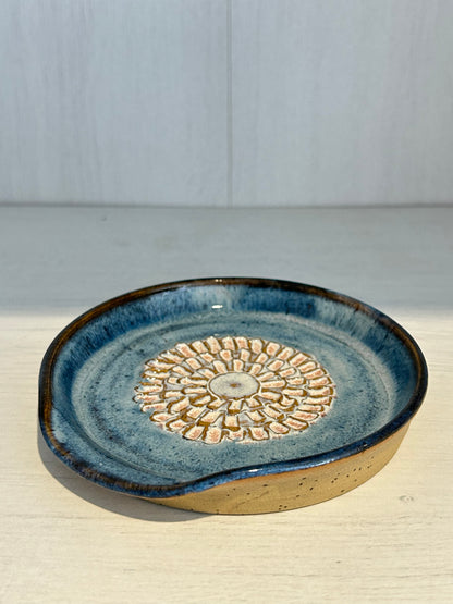 Blue Midnight Garlic Grater Spoon Rest