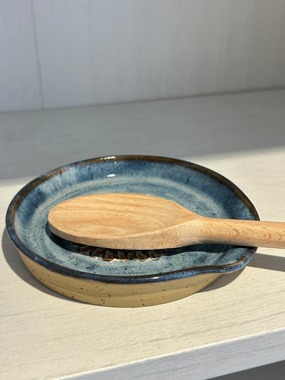 Blue Midnight Garlic Grater Spoon Rest