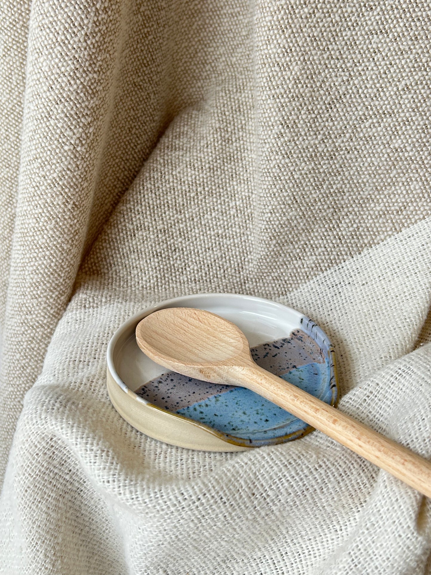 Pastel Blues Spoon Rest Small