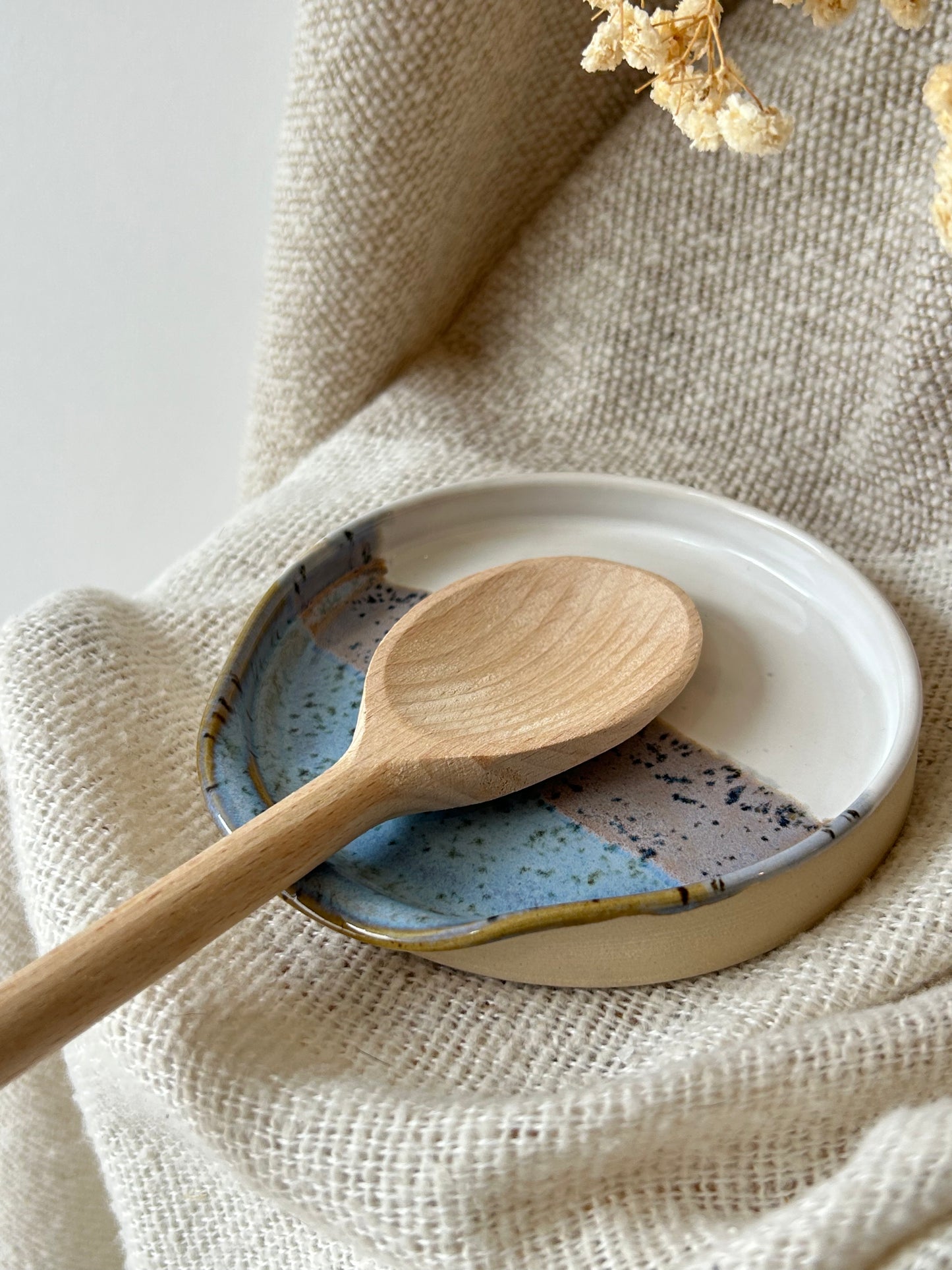 Pastel Blues Spoon Rest Small