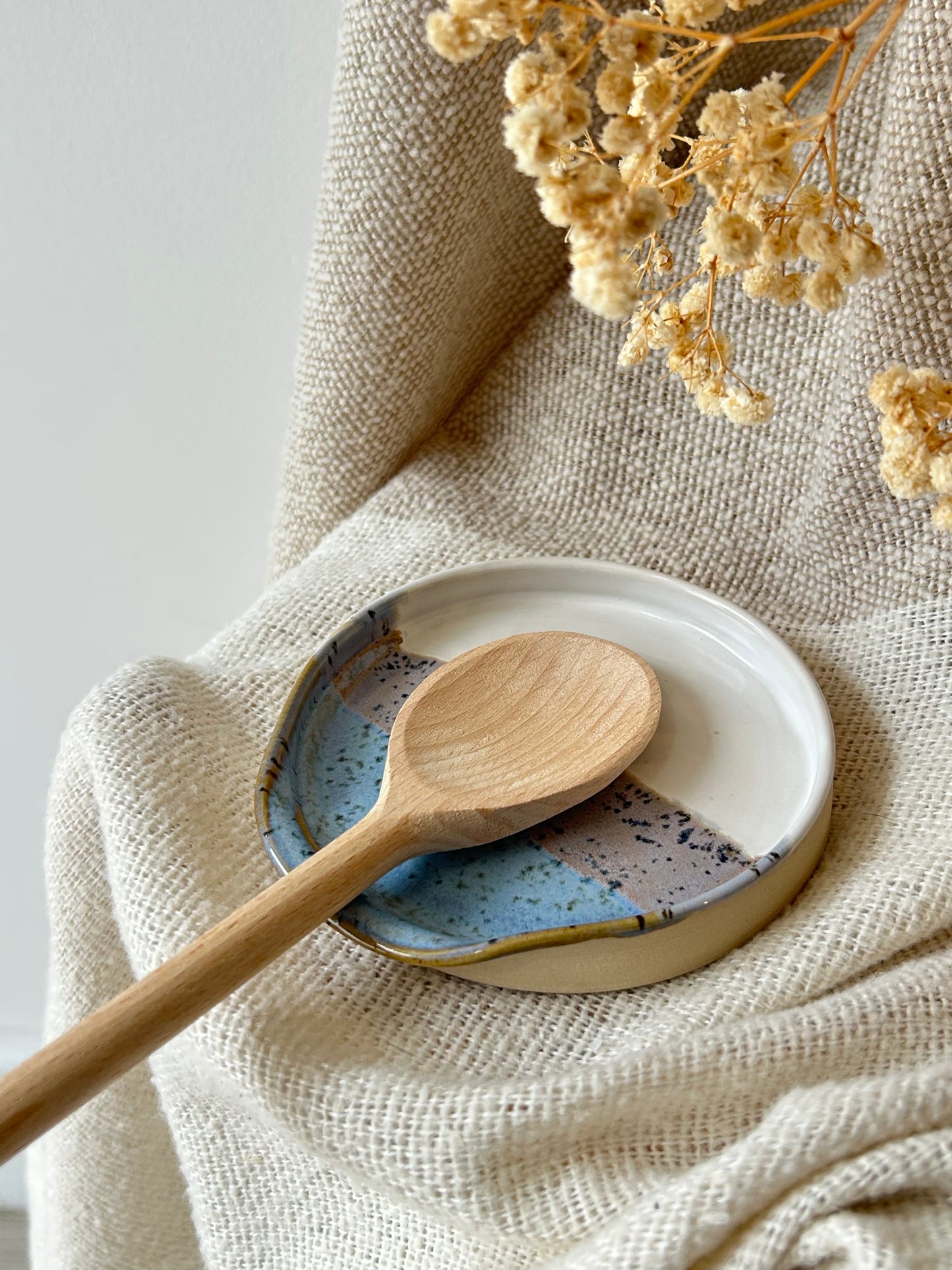 Pastel Blues Spoon Rest Small