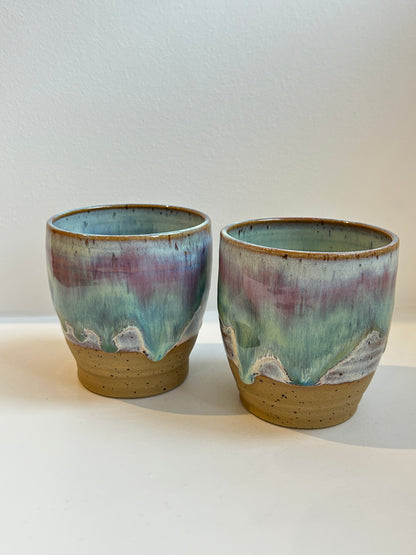 Sea Green Lilac Dimple Cup