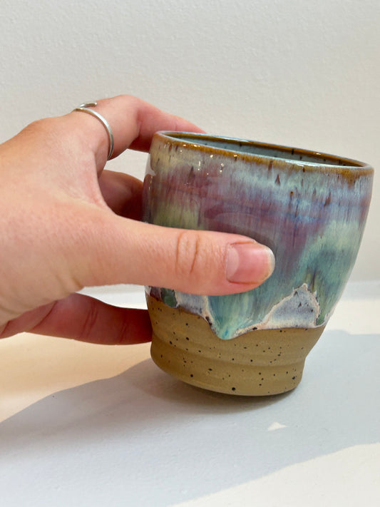 Sea Green Lilac Dimple Cup